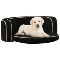 vidaXL Dog Sofa Foldable Black 73x67x26 cm Plush Washable...