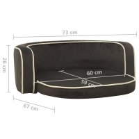 vidaXL dog sofa folding dark gray 73x67x26 cm plush cushion