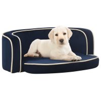 vidaXL Dog Sofa Foldable Blue 73x67x26 cm Plush Washable...