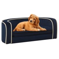 vidaXL Dog Sofa Foldable Blue 73x67x26 cm Plush Washable Cushion