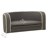 vidaXL Foldable dog sofa 76x71x30 cm Washable cushions Linen Grey