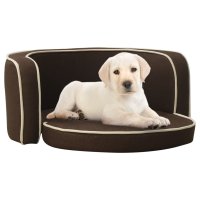 vidaXL Dog Sofa Foldable Brown 76x71x30 cm Linen Washable...