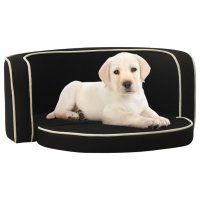 vidaXL Dog Sofa Foldable Black 76x71x30 cm Linen Washable...