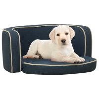 vidaXL Dog Sofa Foldable Blue 76x71x30 cm Linen Washable...