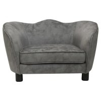 vidaXL dog sofa gray 66x43x40 cm plush