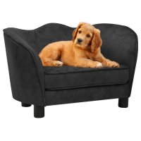 vidaXL Dog Sofa Black 66x43x40 cm Plush