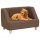vidaXL dog sofa brown 60x37x39 cm linen
