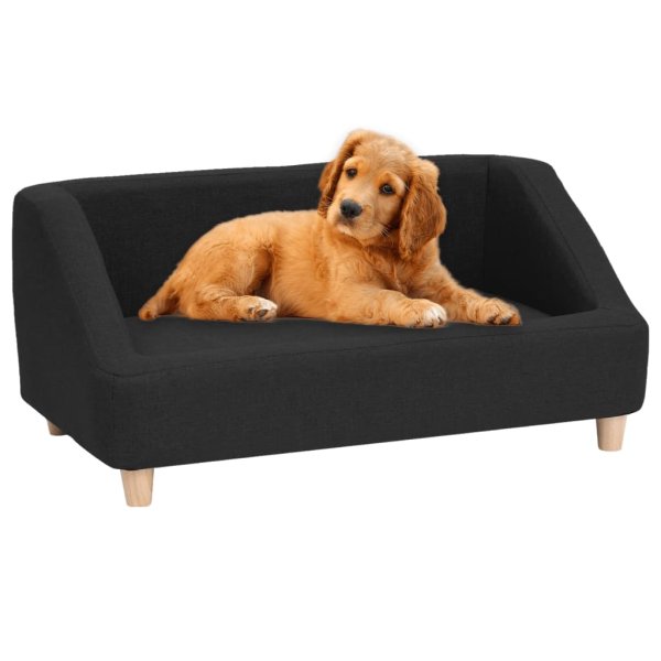 vidaXL Dog Sofa Black 85x50x39 cm Linen