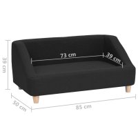 vidaXL Dog Sofa Black 85x50x39 cm Linen