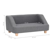 vidaXL dog sofa gray 95x63x39 cm linen