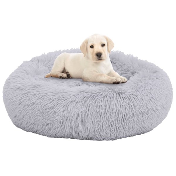 vidaXL Washable dog & cat pillow light gray 90x90x16 cm plush