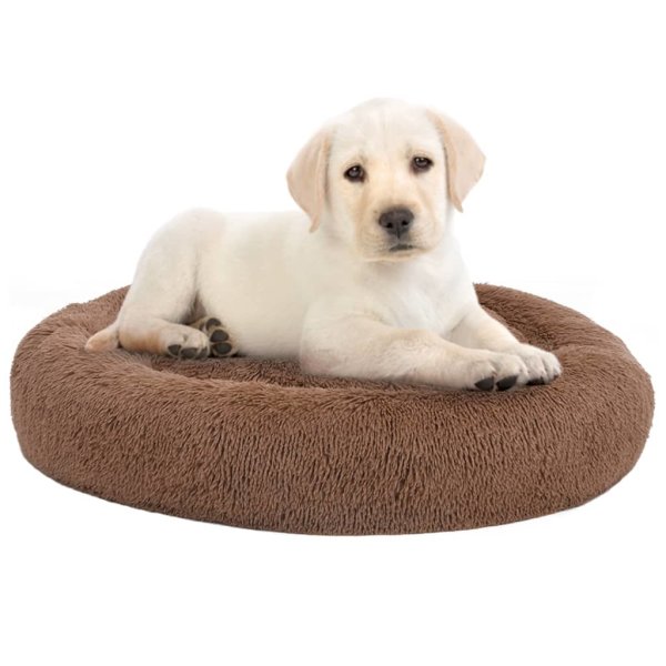 vidaXL Washable Dog & Cat Pillow Brown 70x70x15 cm Plush