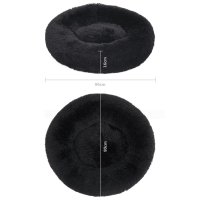 vidaXL Dog and Cat Cushion Washable Black 90x90x16 cm Plush