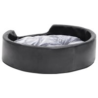 vidaXL Dog Bed Black-Gray 69x59x19 cm Plush and Faux Leather