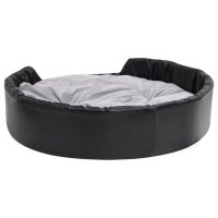 vidaXL Dog Bed Black-Gray 99x89x21 cm Plush and Faux Leather