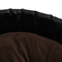 vidaXL dog bed black-brown 90x79x20 cm plush and faux leather