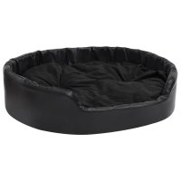 vidaXL Dog Bed Black 99x89x21 cm Plush and Faux Leather