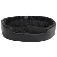 vidaXL Dog Bed Black 99x89x21 cm Plush and Faux Leather