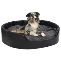vidaXL dog bed black dark gray 99x89x21 cm plush and faux...