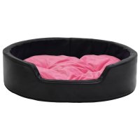 vidaXL Dog Bed Black Pink 90x79x20 cm Plush and Faux Leather