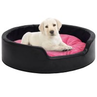vidaXL Dog Bed Black Pink 99x89x21 cm Plush and Faux Leather