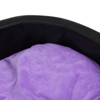 vidaXL Dog Bed Black Purple 79x70x19 cm Plush and Faux Leather