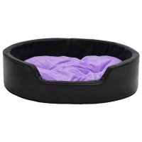vidaXL Dog Bed Black Purple 99x89x21 cm Plush and Faux Leather