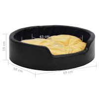 vidaXL Dog Bed Black-Yellow 69x59x19 cm Plush and Faux Leather