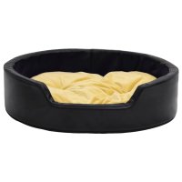 vidaXL dog bed black-yellow 99x89x21 cm plush and faux leather