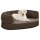 vidaXL Dog Mattress Ergonomic 60x42cm Linen Optics Fleece Brown