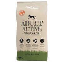 vidaXL Premium-Trockenhundefutter Adult Active Huhn & Fisch 2 x 15 Kg