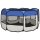 vidaXL Foldable puppy playpen with carrying bag Blue 125x125x61 cm