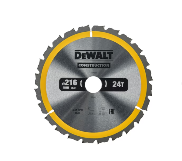 DeWalt Circular saw blade wood stationary 216/30mm 24WZ DT1952-QZ