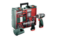Metabo Akku-Bohrschrauber PowerMaxx BS Basic Set (600080880) 12V; im Kunststoffkoffer inkl. 2x2Ah Li-Power + LC 40