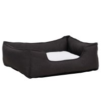 vidaXL Dog Bed Dark Grey White 85,5x70x23 cm Fleece Linen Optics