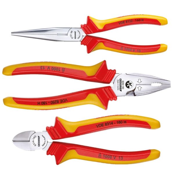Gedore VDE pliers set with sleeve insulation